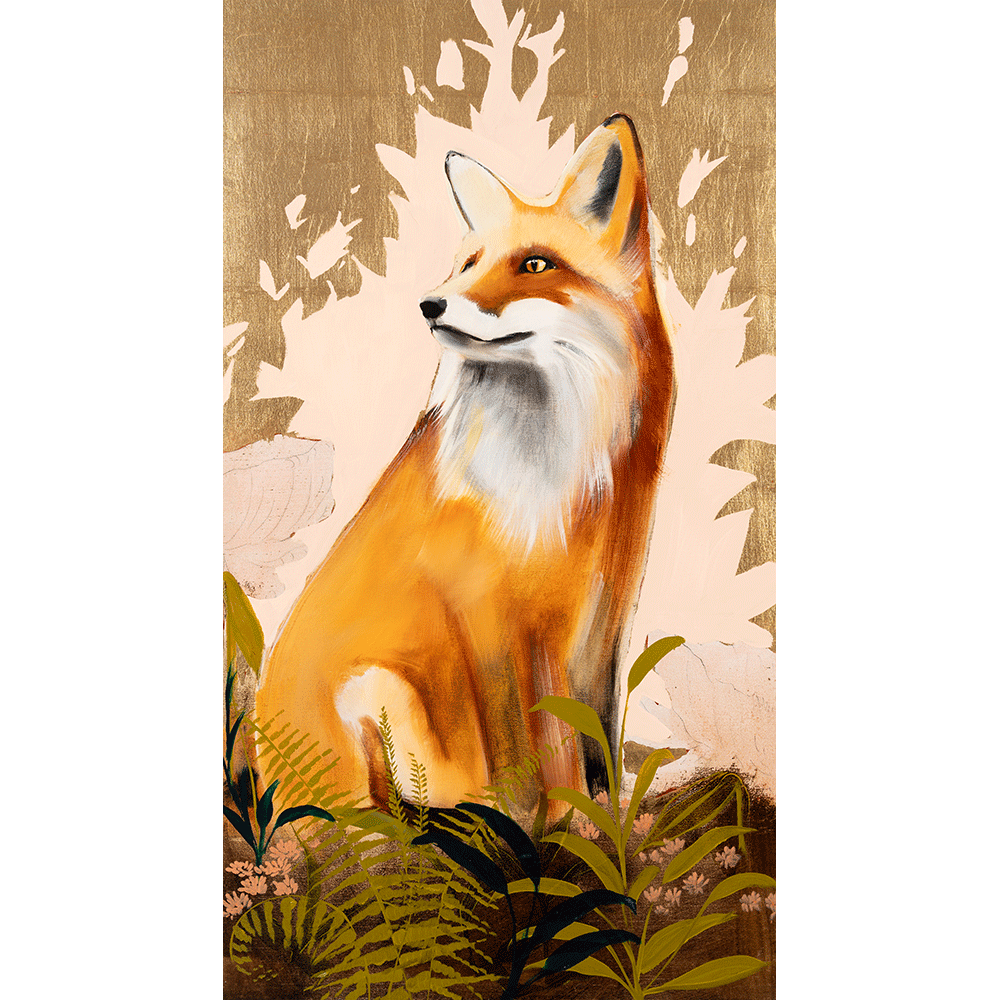 Fox on Gold 32 x 18