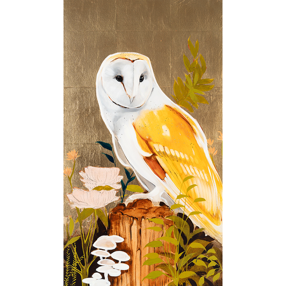 Owl on Gold 32 x 18