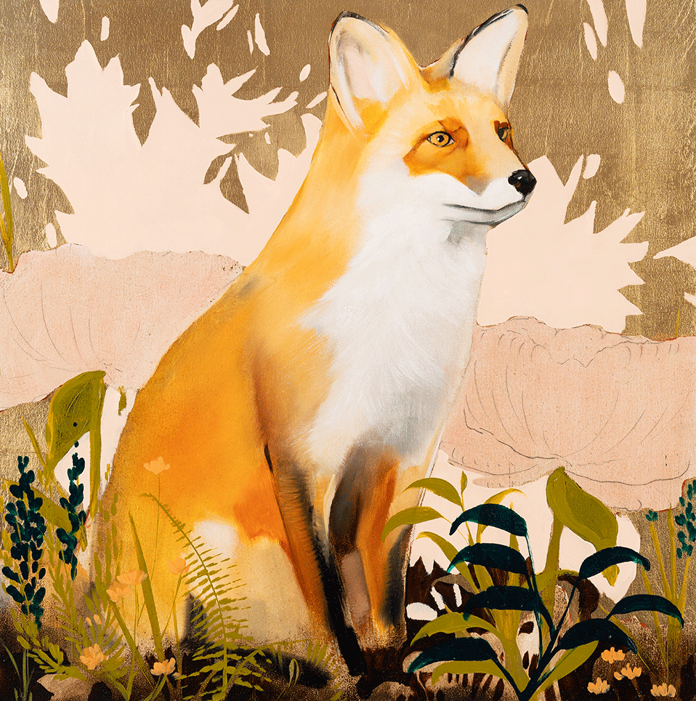 Fox on Gold 24 x 24