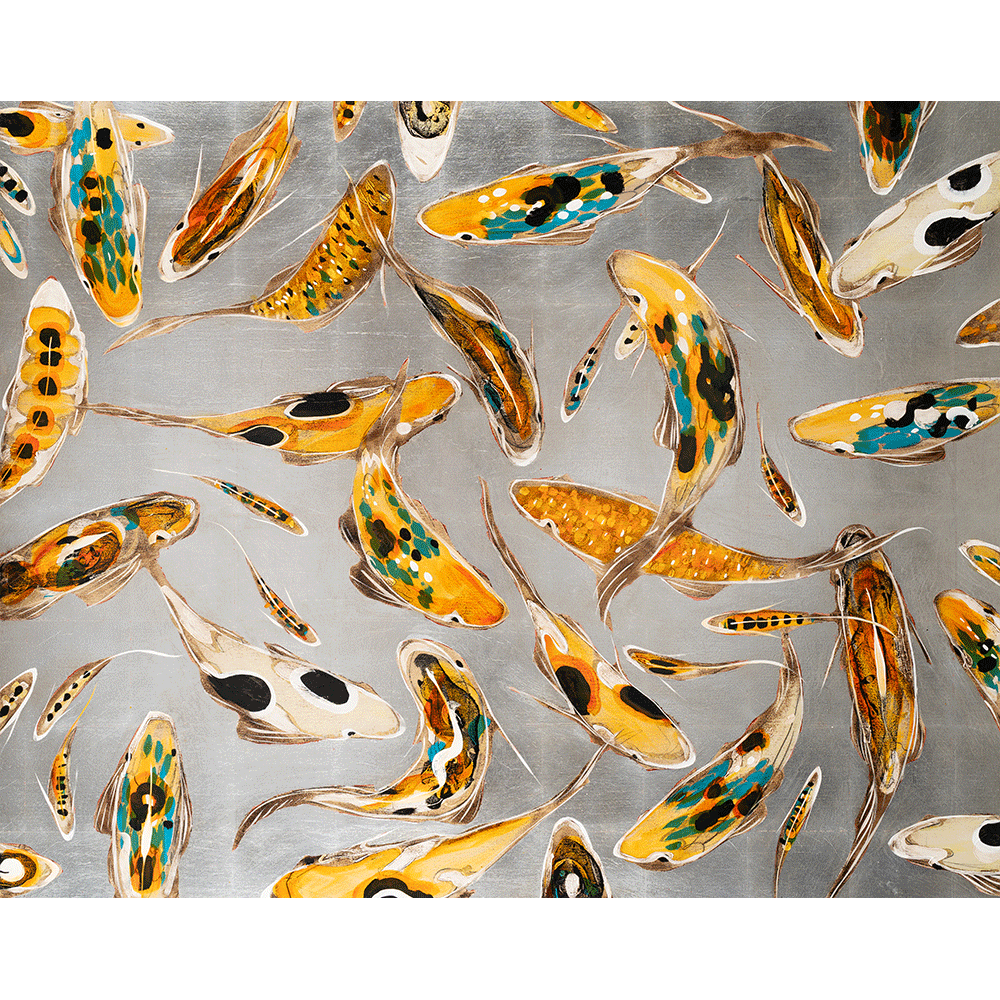 Koi on Silver 48 x 60