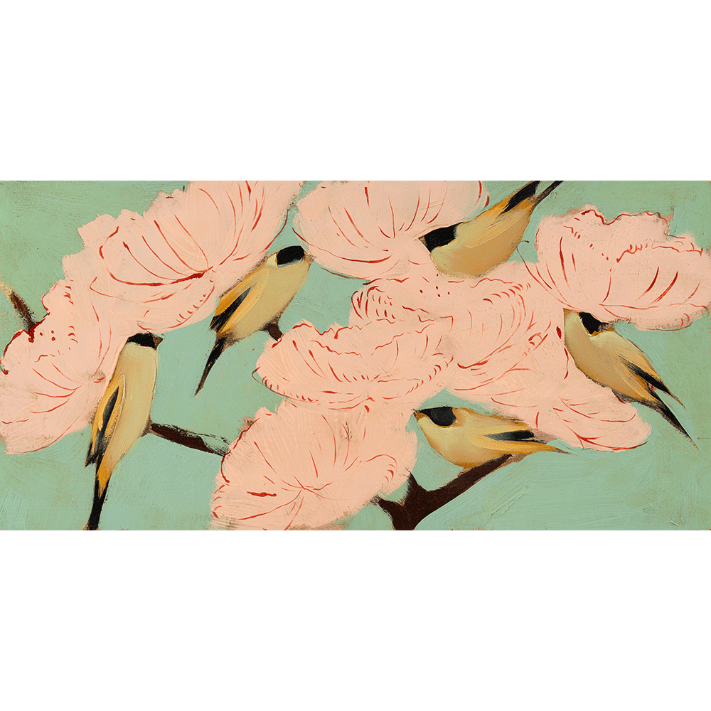 Blossoms & Finches 12 x 24